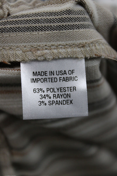 Drew Unisex Cropped Capri Pants Beige Striped Size M