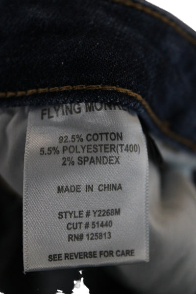 Flying Monkey Womens Cropped Distressed Blue Mid Rise Cotton Jeans Size 30