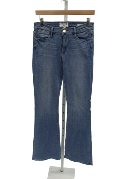 Frame Denim Womens Bootcut Jeans Blue High Rise Cotton Blend Inseam 33 Size 29