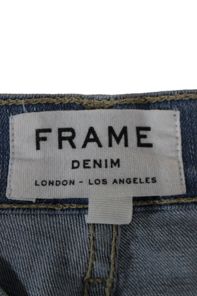 Frame Denim Womens Bootcut Jeans Blue High Rise Cotton Blend Inseam 33 Size 29