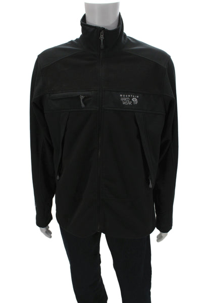 Mountain Hard Wear Mens Basic Jacket Black Polyester High Neck Zip Size L