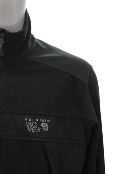Mountain Hard Wear Mens Basic Jacket Black Polyester High Neck Zip Size L