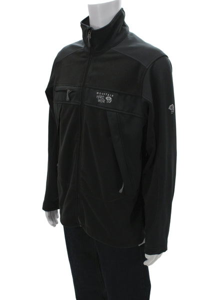 Mountain Hard Wear Mens Basic Jacket Black Polyester High Neck Zip Size L