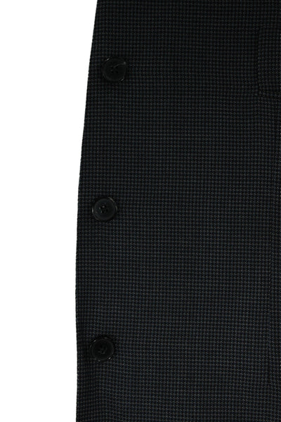 Ermenegildo Zegna Mens Gray Wool Check Suit Jacket Button Size 52