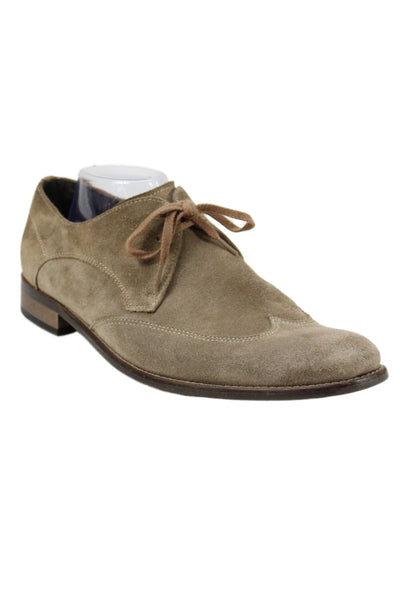 John Varvatos Star USA Mens Suede Oxford Dress Shoes Beige Size 10.5 Medium