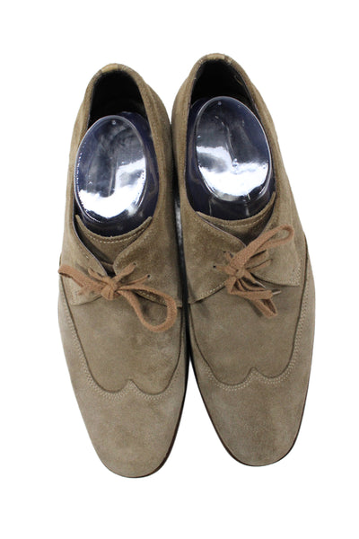 John Varvatos Star USA Mens Suede Oxford Dress Shoes Beige Size 10.5 Medium