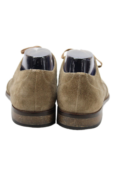 John Varvatos Star USA Mens Suede Oxford Dress Shoes Beige Size 10.5 Medium
