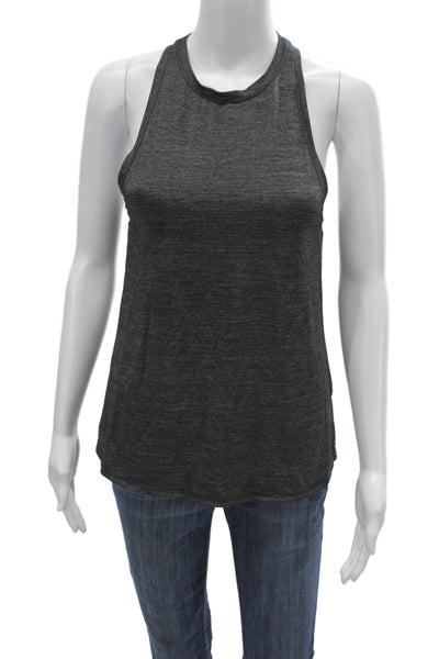 Lululemon Womens High Neck Sleeveless Tank Gray Polyester Blend Size 6