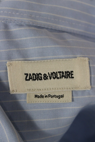 Zadig & Voltaire Women Striped Cotton Button-Up Top Longsleeve Animal Size XS