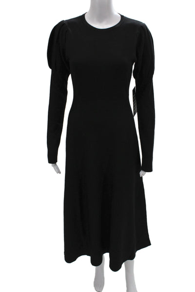 Pomander Place Women Sweater Dress Black Acrylic Long Sleeve Size XS