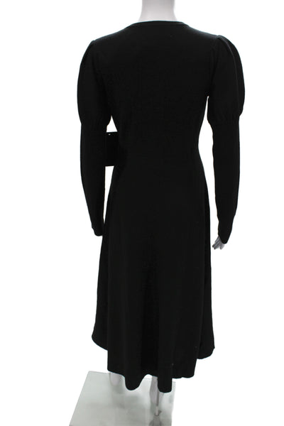 Pomander Place Women Sweater Dress Black Acrylic Long Sleeve Size XS