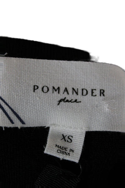 Pomander Place Women Sweater Dress Black Acrylic Long Sleeve Size XS