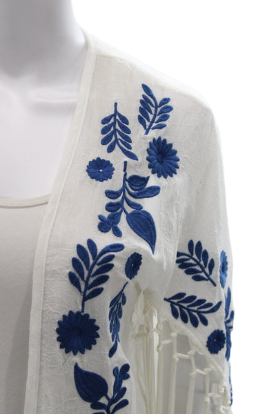 Show Me Your Mumu Womens Cardigan Kimono V Neck Floral White Long Sleeve Size S