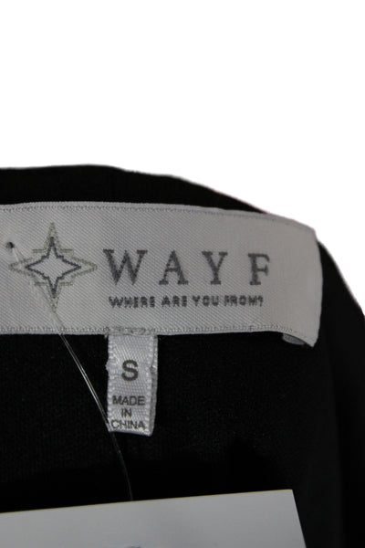 Wayf Women Basic Black Linen Blend Square Neck Sleeveless Tank Size S