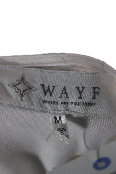 Wayf Women Basic Boho White V Neck Rayon Long Sleeve Blouse Size M
