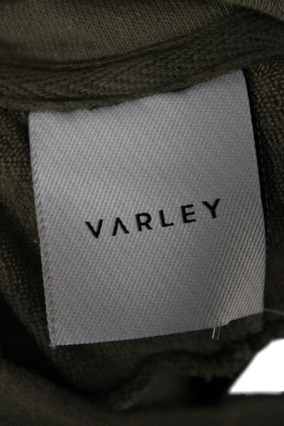 Varley Women Pullover Sweatshirt Green Mock Neck Long Sleeve Cotton Size XS