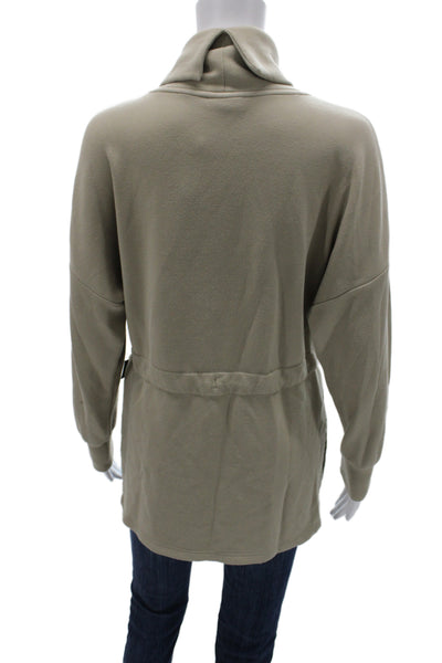 Varley Women Pullover Sweatshirt Green Cowl Neck Long Sleeve Viscose Size S