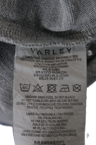 Varley Women Gray Pullover Sweatshirt Collared Zip Cotton Blend Size L Tall