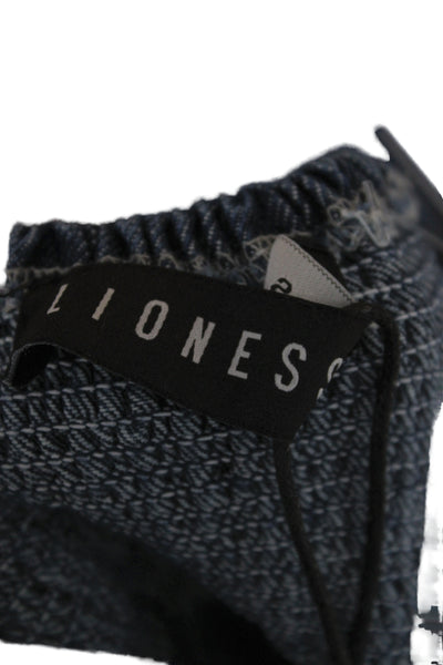 Lioness Womens Corset Top Denim Square Neck Lace Up Sleeveless Cotton Size S