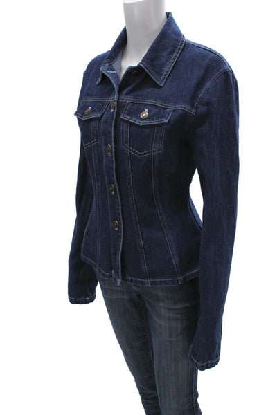 Lioness Women Basic Jacket Blue Cotton Long Sleeve Button Size S