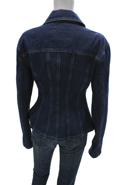 Lioness Women Basic Jacket Blue Cotton Long Sleeve Button Size S