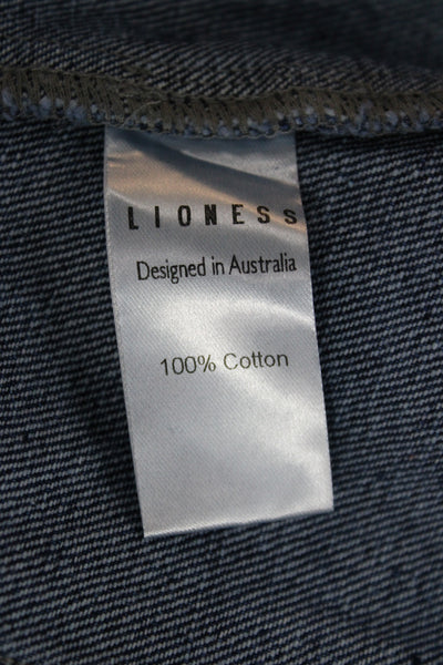 Lioness Women Basic Jacket Blue Cotton Long Sleeve Button Size S