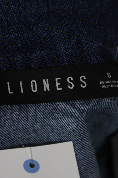 Lioness Women Basic Jacket Blue Cotton Long Sleeve Button Size S