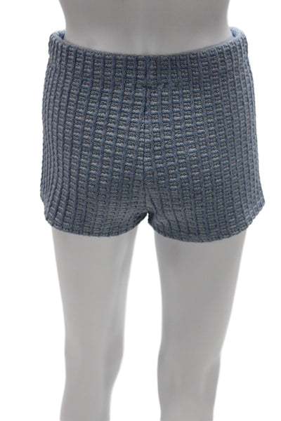 Zara Women Sleeveless Sweetheart Geometric Polyester Set Blue Button Size L