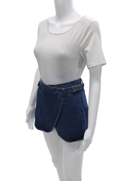 Lioness Womens Mini Wrap Skort Dark Blue 100% Cotton Short Solid Size S