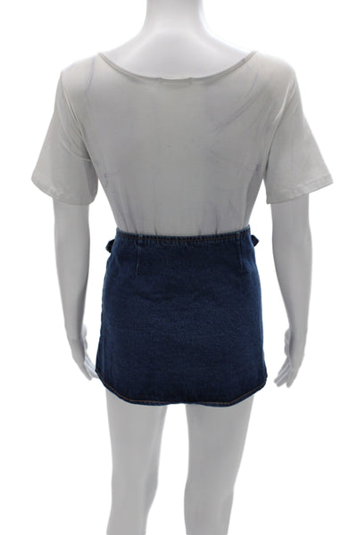 Lioness Womens Mini Wrap Skort Dark Blue 100% Cotton Short Solid Size S