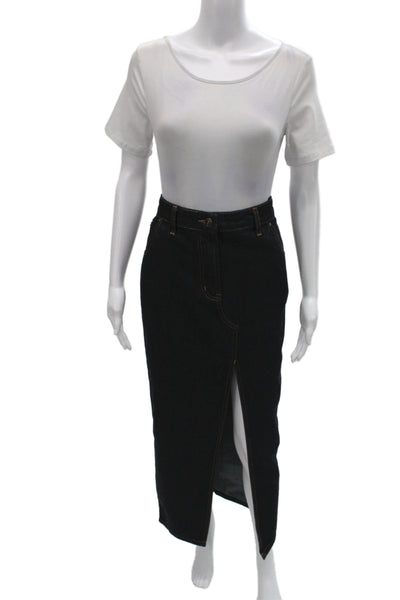 Lioness Women Maxi Skirt Black Cotton Button Size S