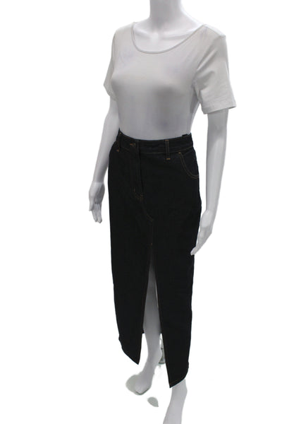 Lioness Women Maxi Skirt Black Cotton Button Size S