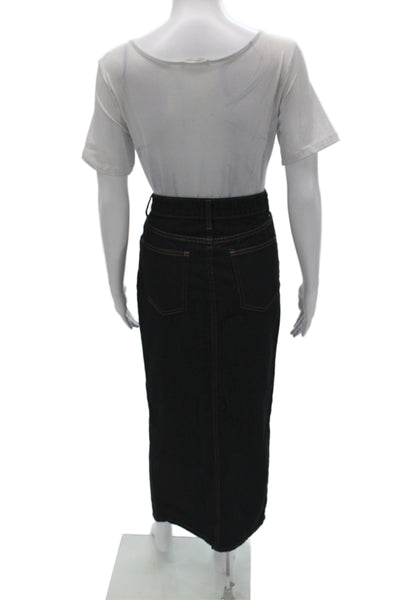 Lioness Women Maxi Skirt Black Cotton Button Size S