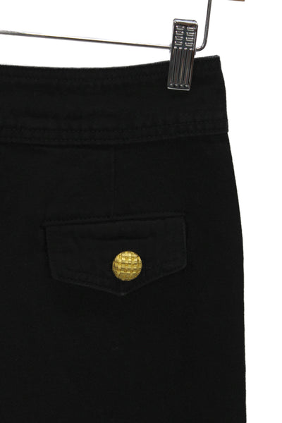 English Factory Womens Cropped Black Pants Cotton High Rise Size S