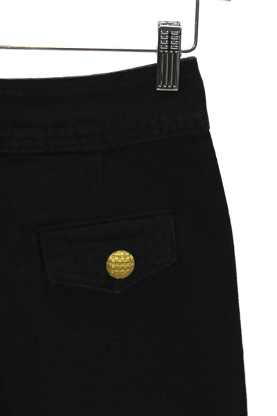English Factory Women Cropped Black Cotton High Rise Military Pants Size XS