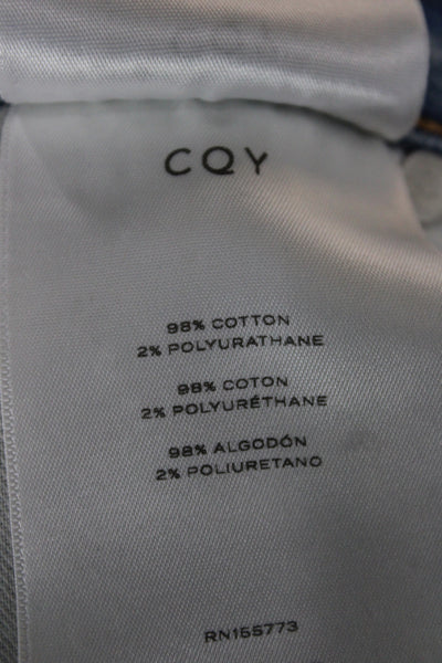 CQY Women Blue Straight High Rise Cotton Blend Jeans Size 25