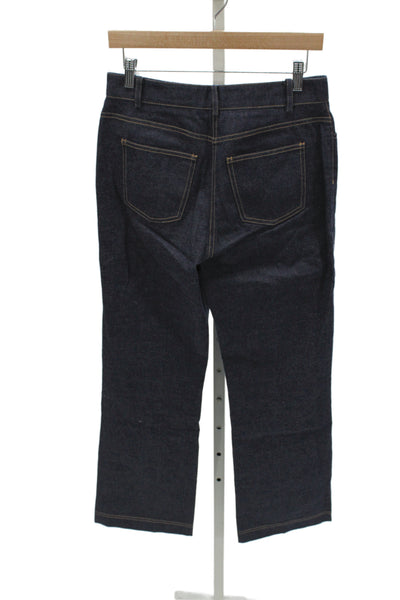 Claudie Pierlot Women Blue Straight Jeans Cotton Blend High Rise Size 38