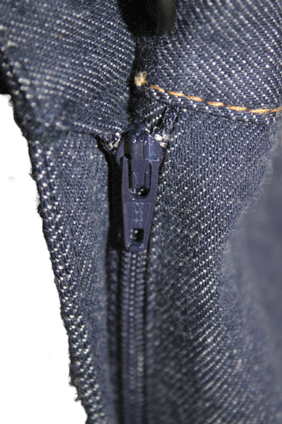 Claudie Pierlot Women Blue Straight Jeans Cotton Blend High Rise Size 38