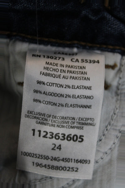 Staud Women Bootcut Jeans Blue Cotton Blend High Rise Western Size 24