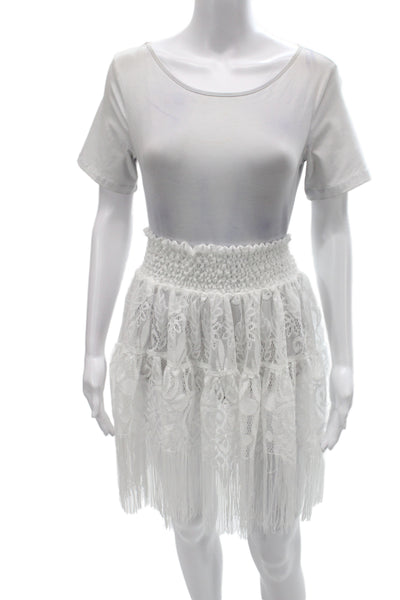 Antica Sartoria By Giacomo Cinque Women Pettiskirt White Floral Mini Size One