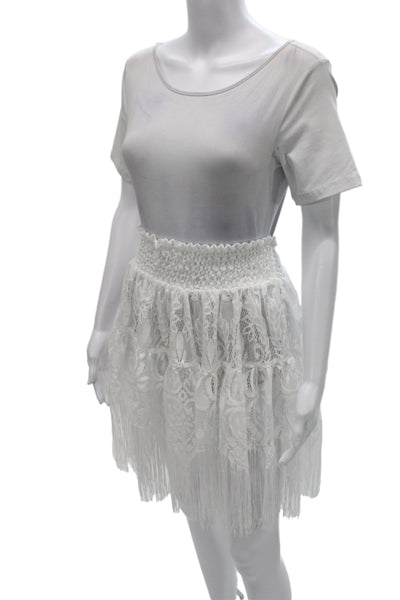 Antica Sartoria By Giacomo Cinque Women Pettiskirt White Floral Mini Size One