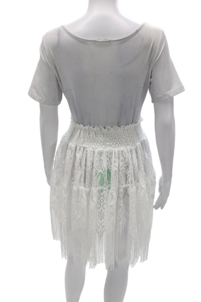 Antica Sartoria By Giacomo Cinque Women Pettiskirt White Floral Mini Size One