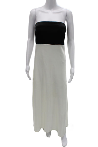 Polo Ralph Lauren Women Black Strapless Colorblock Maxi Dress Size 4