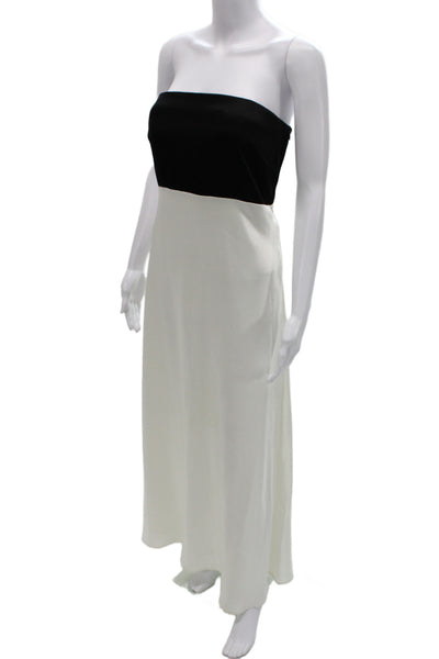 Polo Ralph Lauren Women Black Strapless Colorblock Maxi Dress Size 4