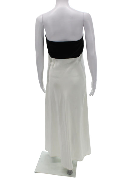 Polo Ralph Lauren Women Black Strapless Colorblock Maxi Dress Size 4