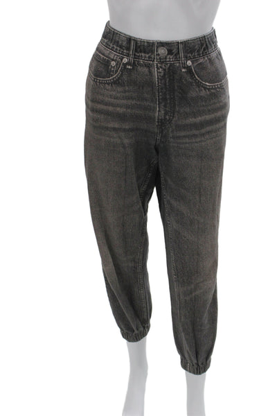 Rag & Bone Womens Tapered Jeans Gray 100% Cotton Button Size M