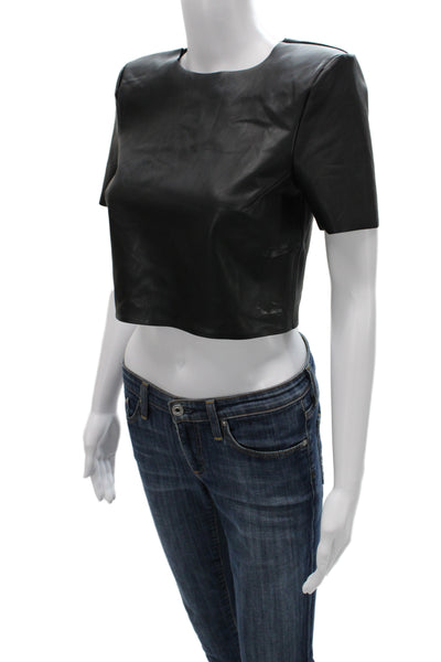 Wolford Womens Cropped Black Blouse Polyester Blend Size 6