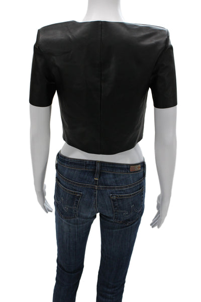 Wolford Womens Cropped Black Blouse Polyester Blend Size 6