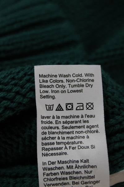 J Crew Women Green Cotton Mock Neck Pullover Sweater Long Sleeve Fall Size XS