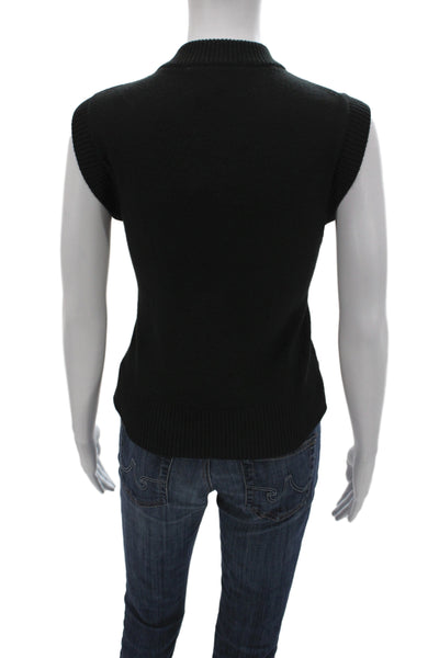 French Connection Womens Black Sleeveless Vest Crew Neck Size S